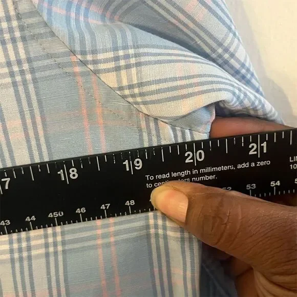 Vineyard Vines Men's Linen Blend Classic Fit Murray Plaid Shirt Blue/Pink Size S - Picture 6 of 7